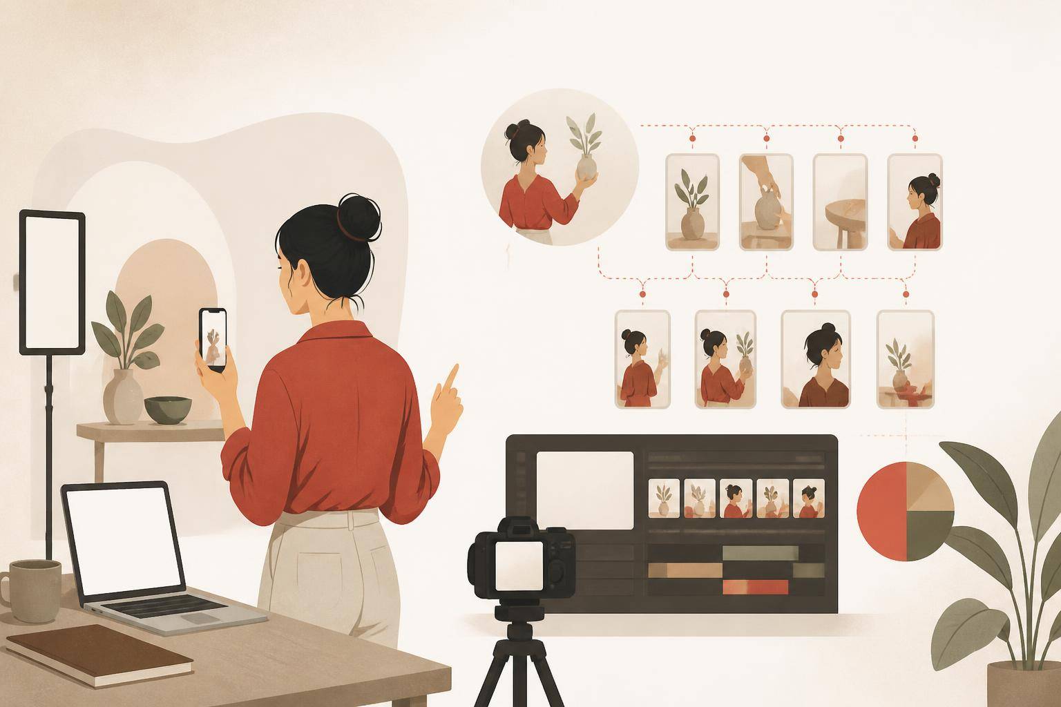ภาพประกอบบทความ ถ่ายคอนเทนต์ทีเดียวหลายคลิป ทำยังไงให้ได้ 10 คลิปในวันเดียว
